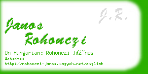 janos rohonczi business card